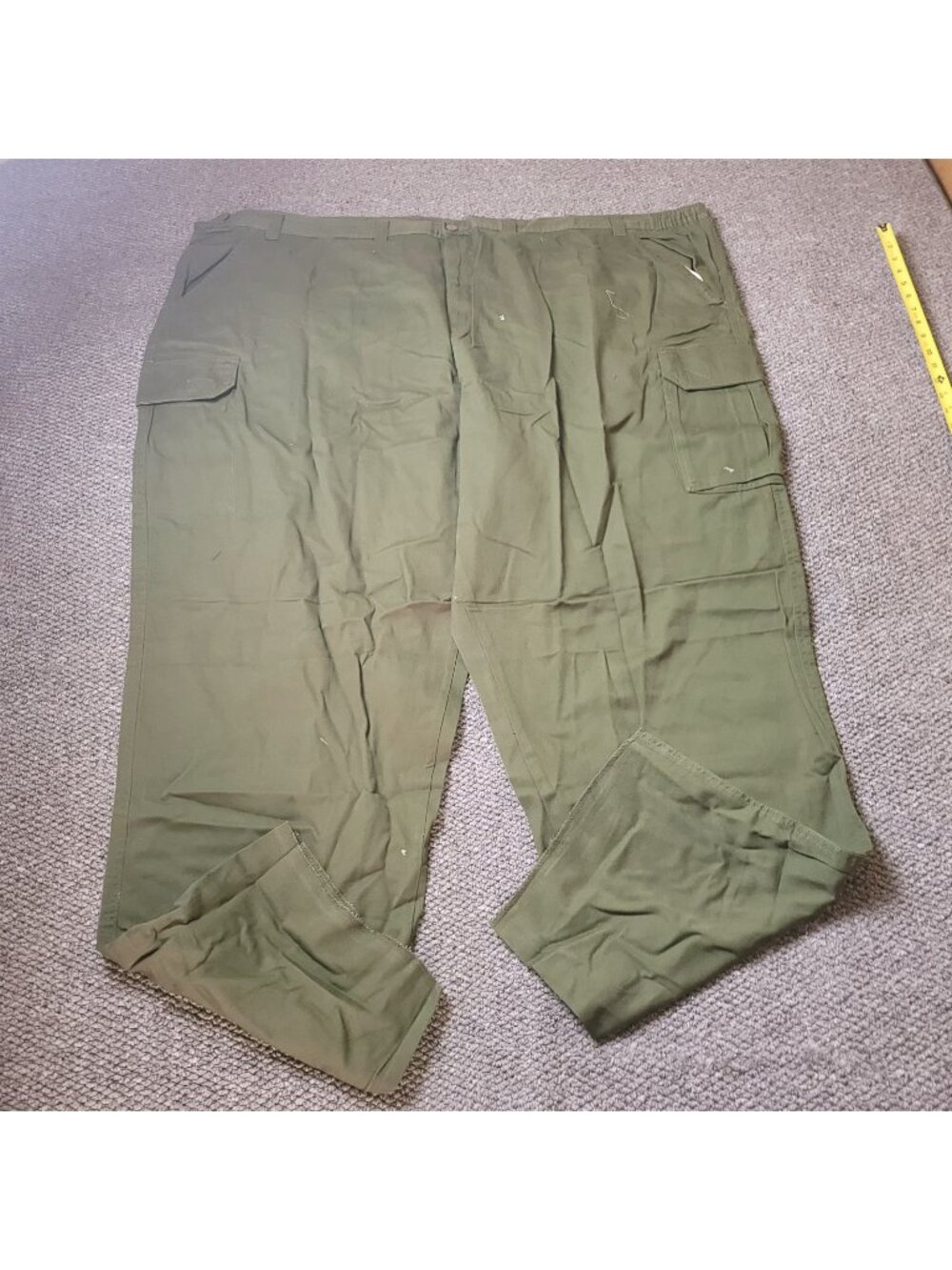 Boulder Creek Cargo Pants Mens 66 x38L Big Tall Khaki Elastic LL Chino Green y2K